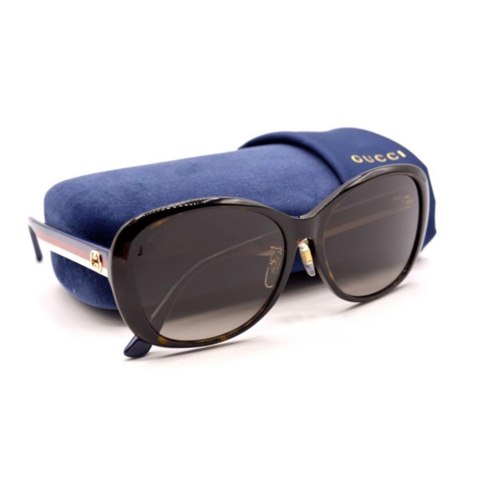 🔥New Gucci GG0849SK Havana Blue Brown Gradient Sunglasses 59-17 W/case - Picture 4 of 17